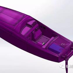【海洋船舶】RC遥控速度快艇820mm 3D建模图纸 SOLIDWORKS设计