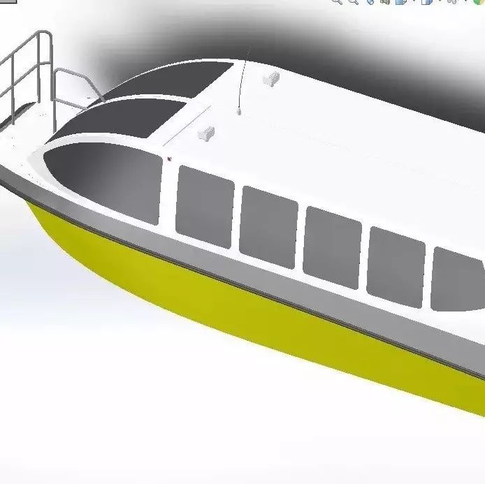 【海洋船舶】小型面包游艇设计3D图纸 STP格式 passenger boat