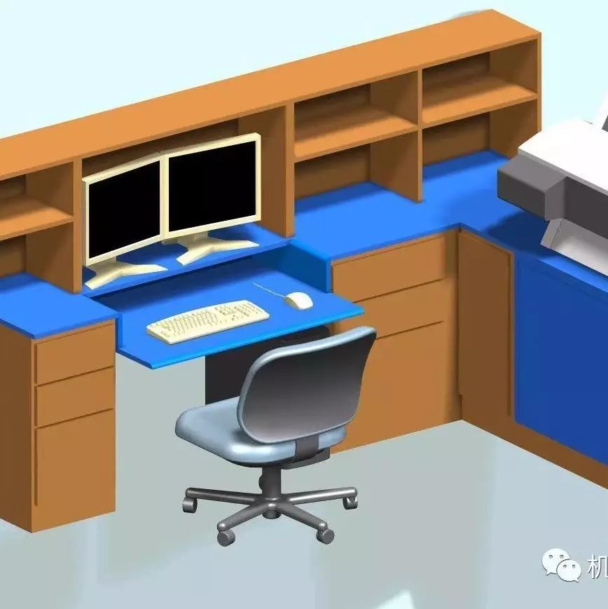 【生活艺术】简易工作环境模型3D图纸 STP格式