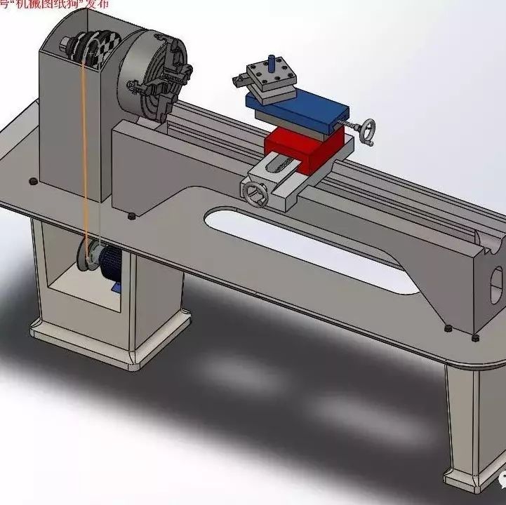 【工程机械】车床练习模型3D图纸 Solidworks设计