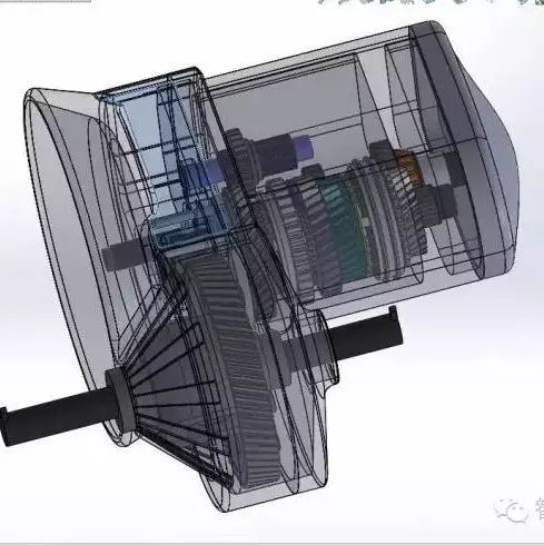【差减变速器】多级传动齿轮箱传动装置三维建模图纸 solidworks设计