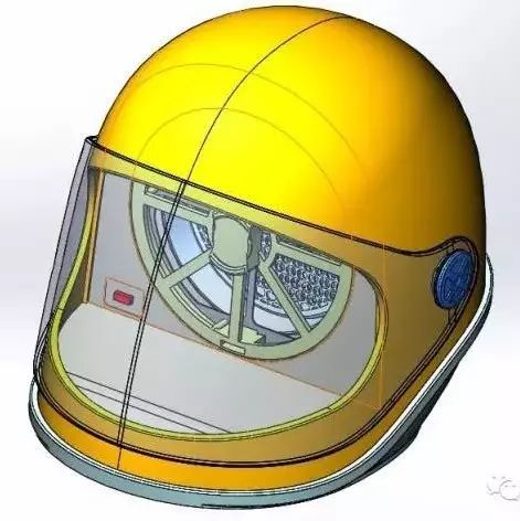 【生活艺术】头盔型空气净化机3D图纸 solidworks设计