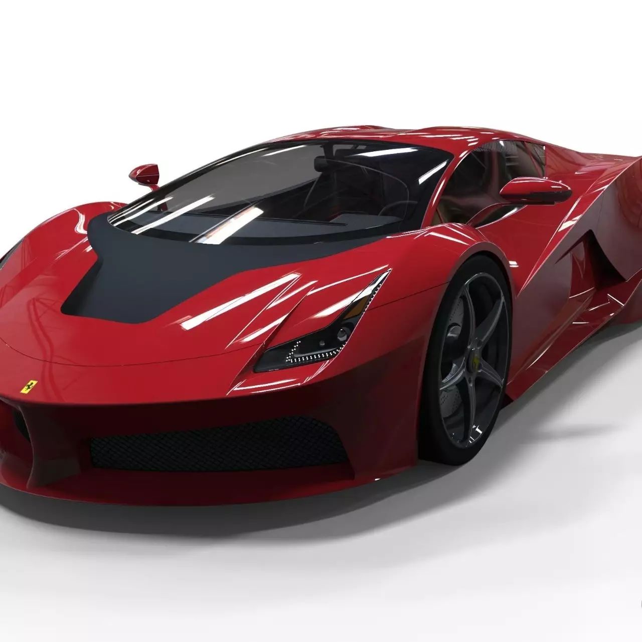 【汽车轿车】简易Ferrari f90跑车模型3D图纸 Solidworks设计 附STEP格式