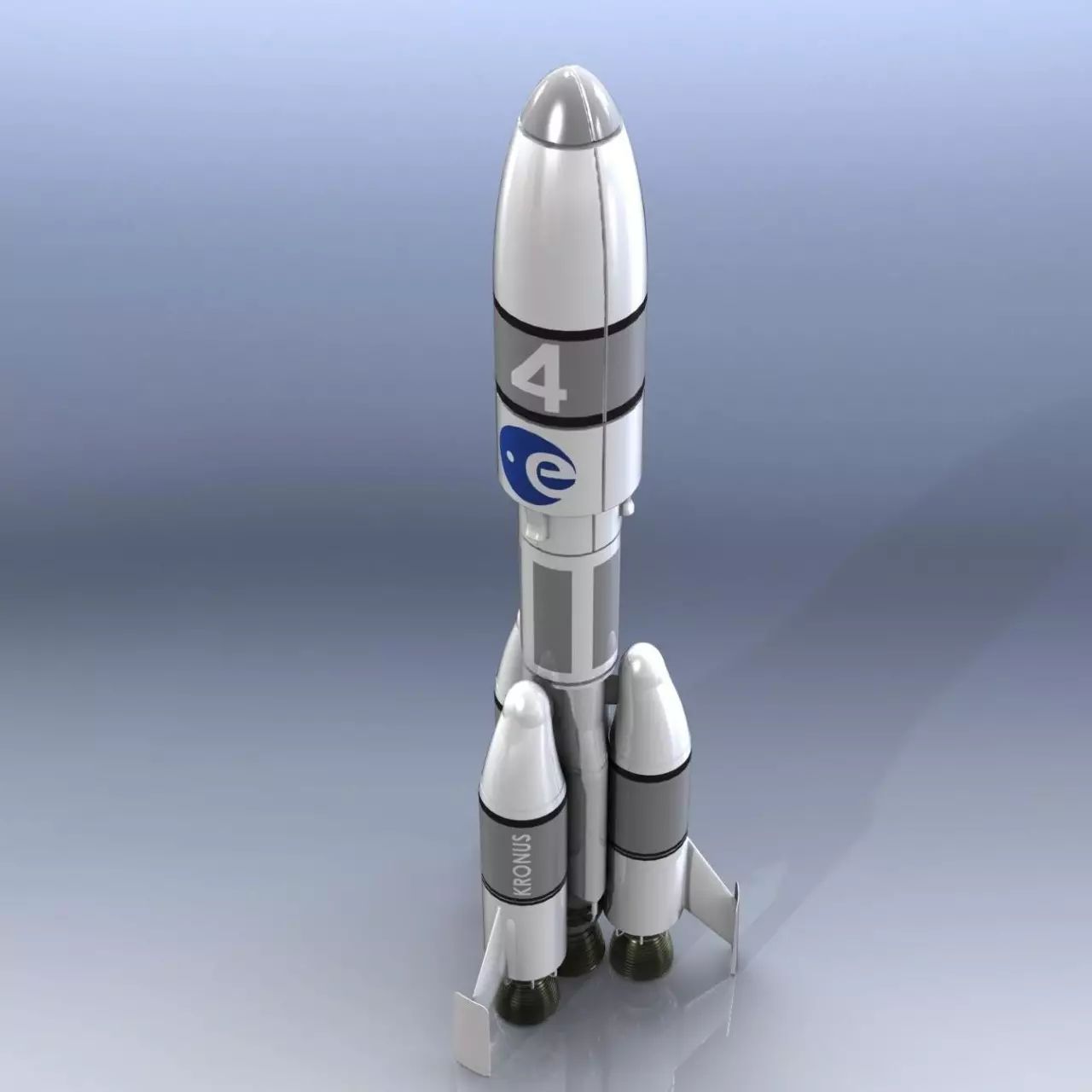 【飞行模型】ESA Rocket KRONUS4简易火箭模型3D图纸 Solidworks设计