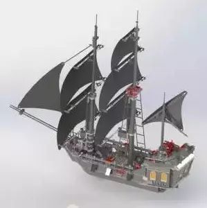 【海洋船舶】加勒比海盗黑珍珠号乐高3D图纸 solidworks2016设计