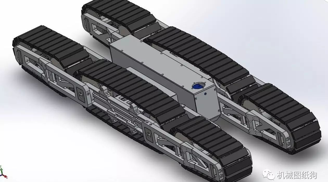 【机器人】移动履带式救援机器人底盘3D模型图纸 Solidworks设计