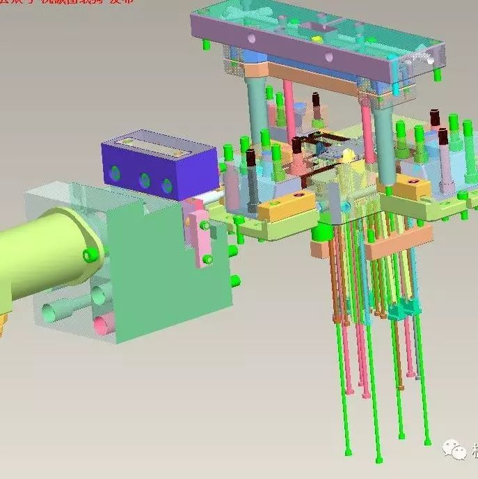 【工程机械】带辅助运动机构模具3D模型 STP格式 ProE设计