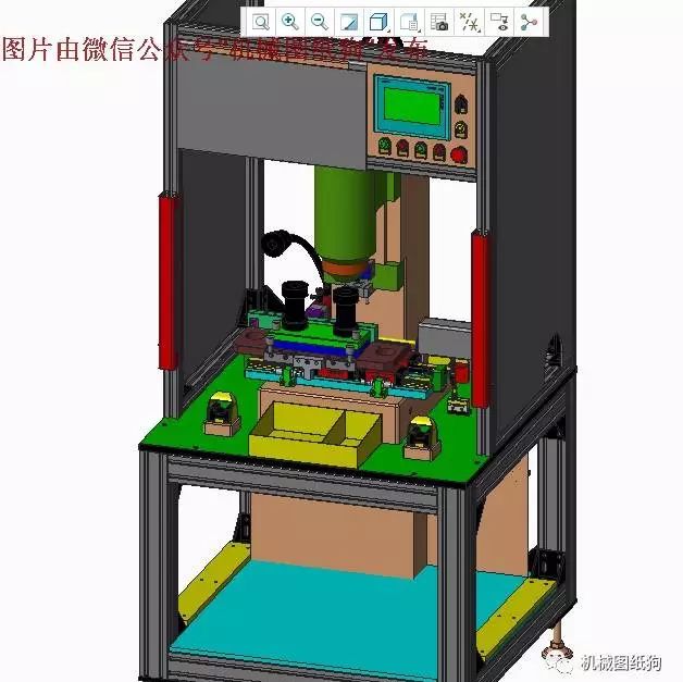 【非标数模】汽车行业曲柄碾铆机3D模型 STP格式 CREO设计