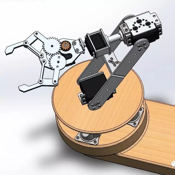 【机器人】4-DOF自由度机械臂模型3D图纸 Solidworks设计 附IGS格式