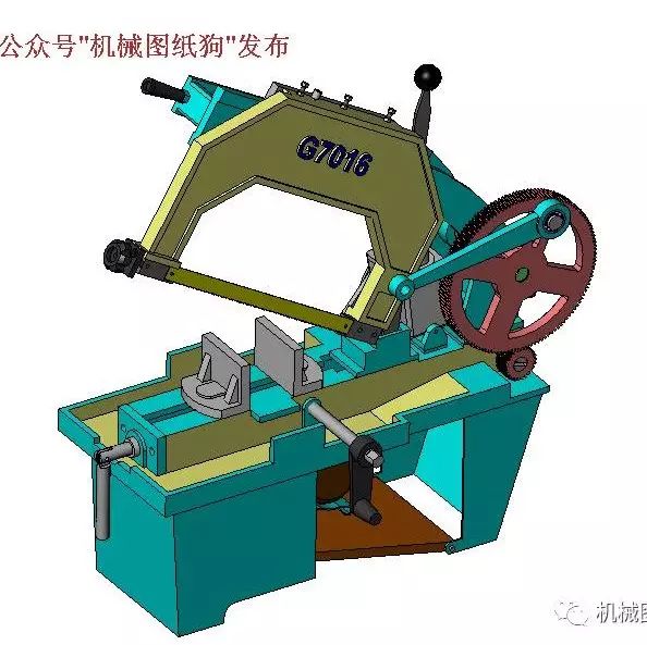 【工程机械】G7016锯床3D模型 STEP格式