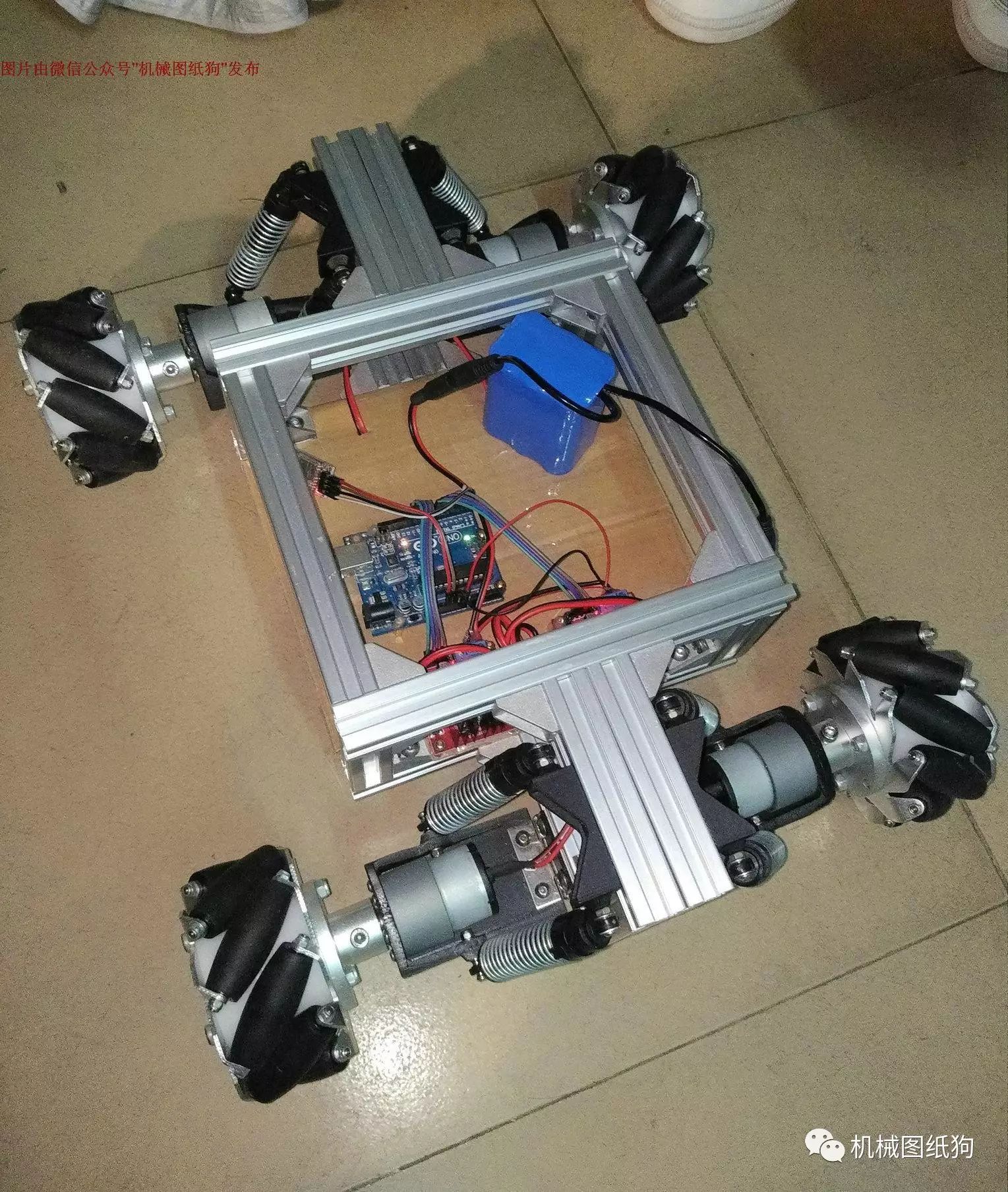 【其他车型】铝型材框架Mecanum麦克纳姆轮车3D模型图纸 Solidworks设计