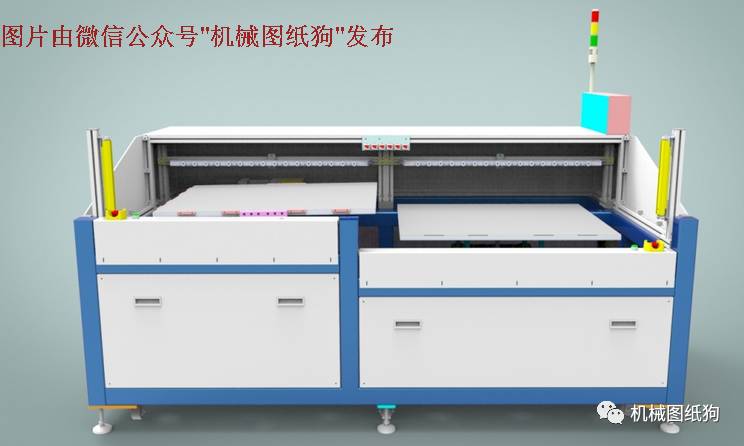 【非标数模】大尺寸玻璃翻转机3D模型图纸 STEP格式