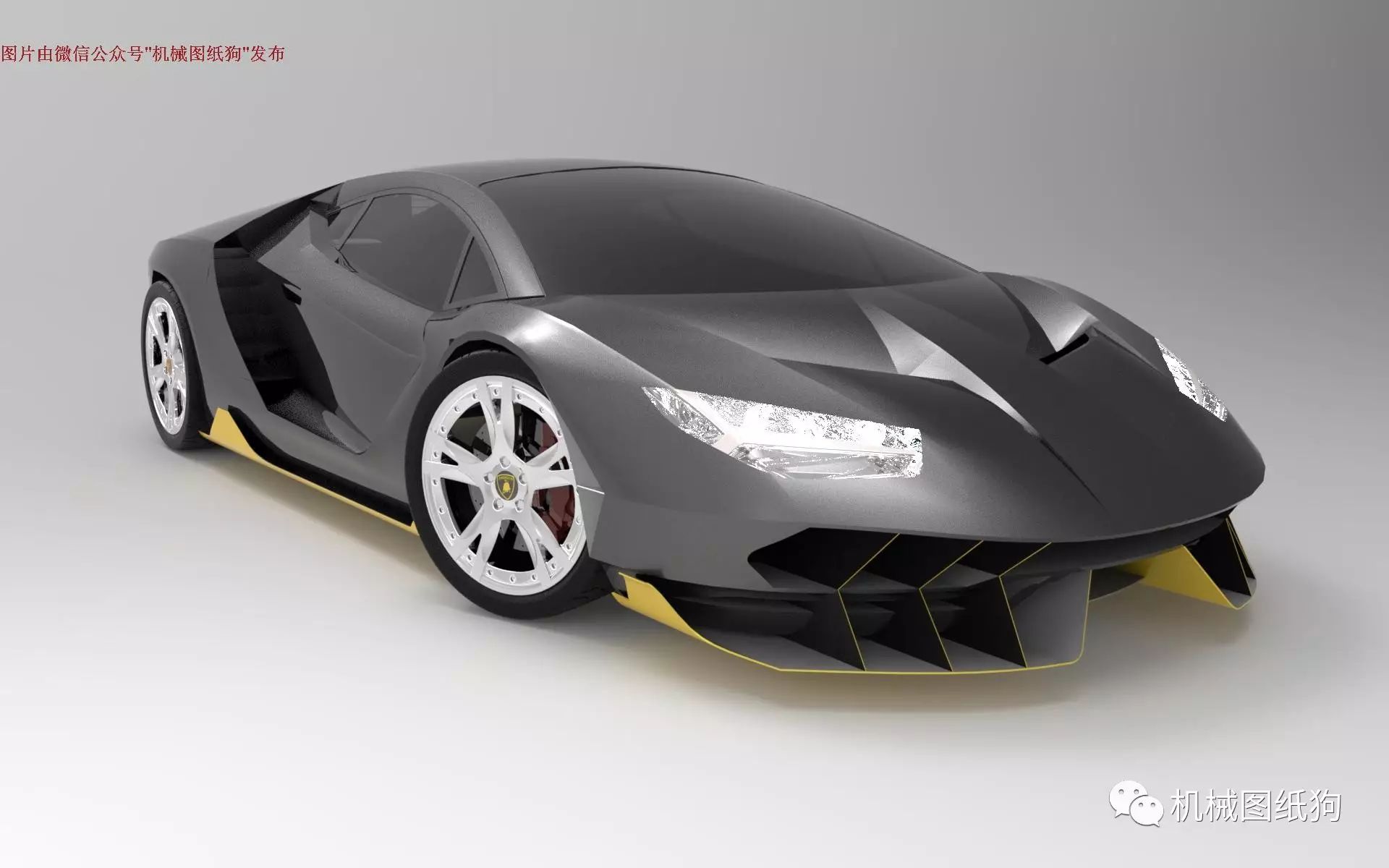 【汽车轿车】简易兰博基尼Centenario 2017外形模型3D图纸 Solidworks