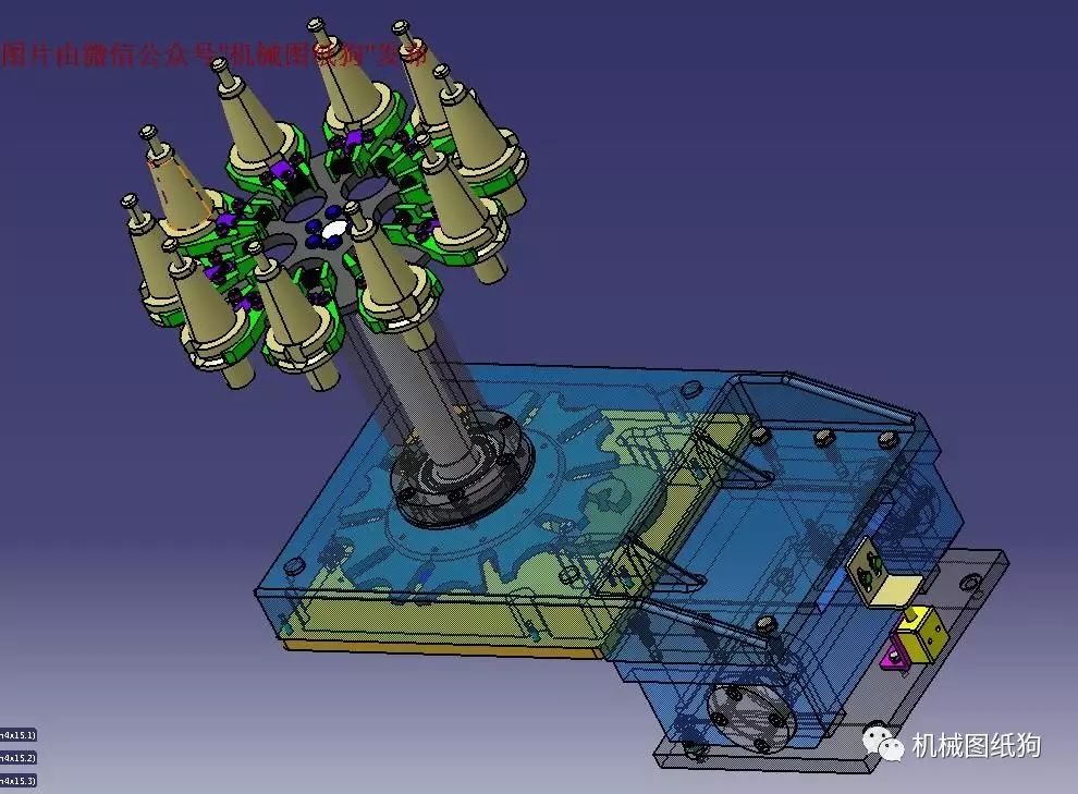 【工程机械*众】立式加工中心圆盘式刀库3D模型 Catia设计 附STP格式