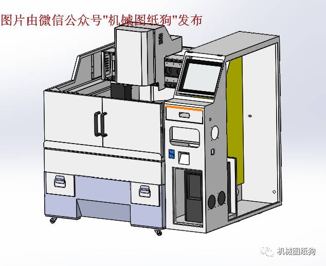 【工程机械】一台双头精雕机钣金3D模型 Solidworks设计