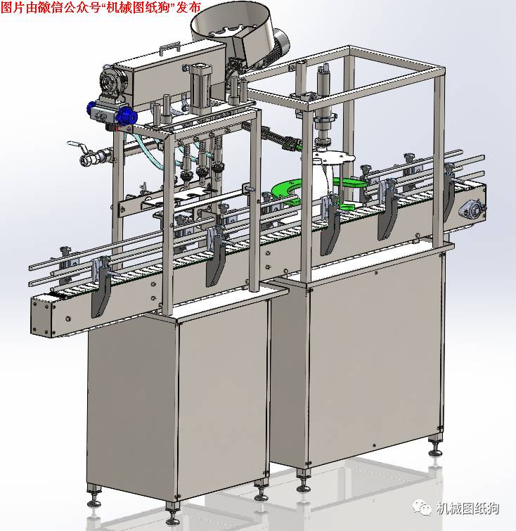 【非标数模】PET灌瓶装封盖机自动生产线3D图纸 IGS格式