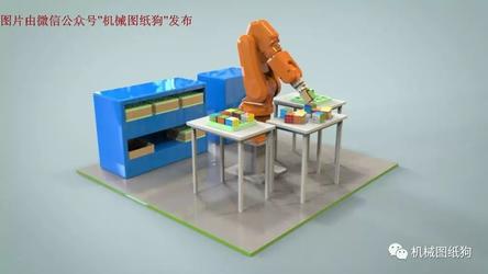 【机器人】机器人搬运工作站3D模型图纸 Solidworks设计