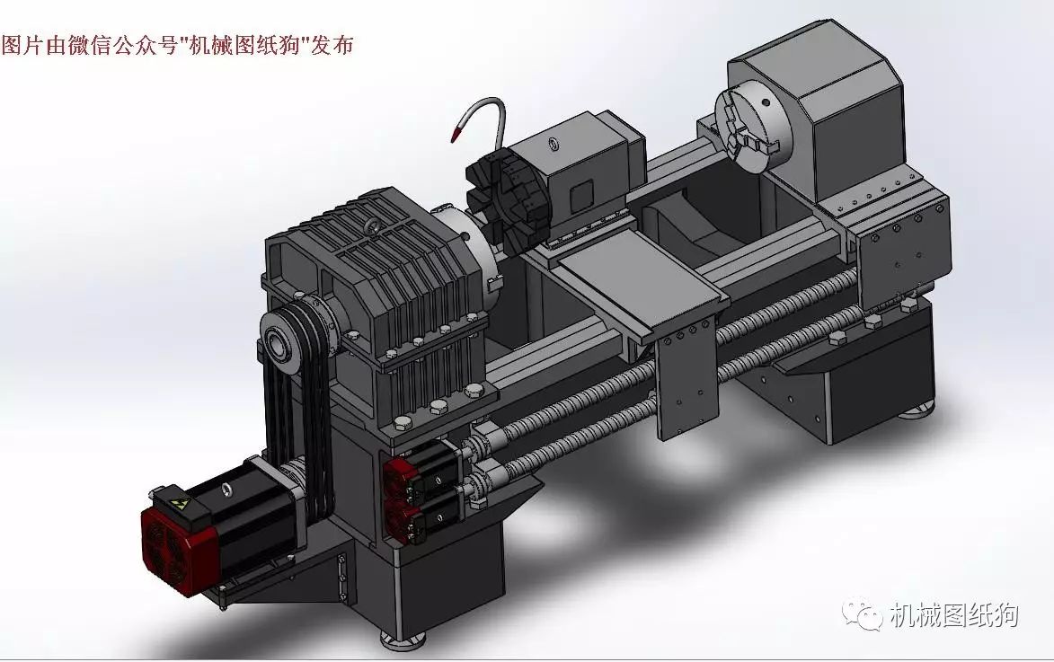 【工程机械】国内某品牌双轴数控车床逆向工程3D模型图纸 Solidworks设计