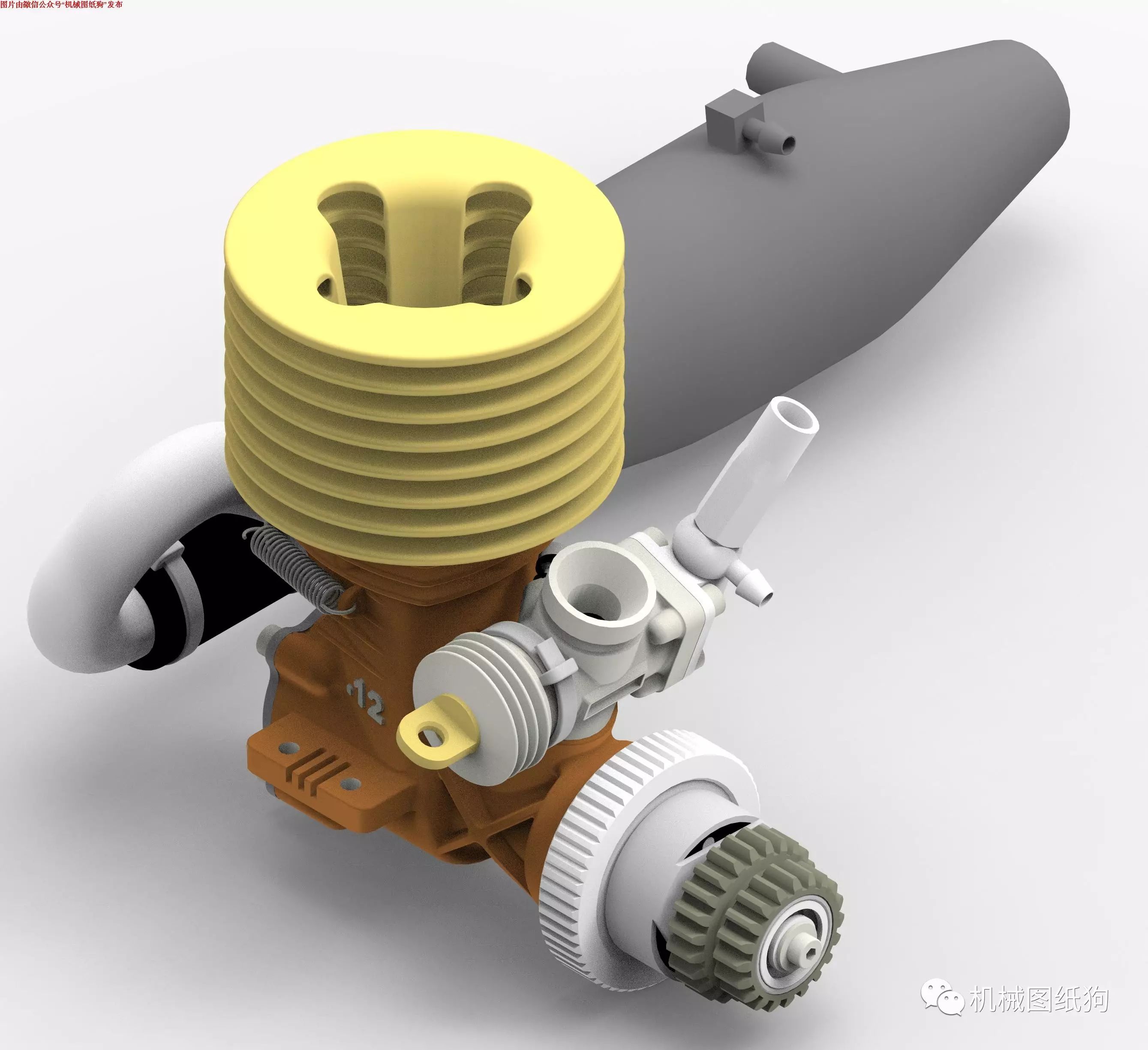 【发动机电机】RC遥控车发动机Engine MKII模型3D图纸 Inventor设计