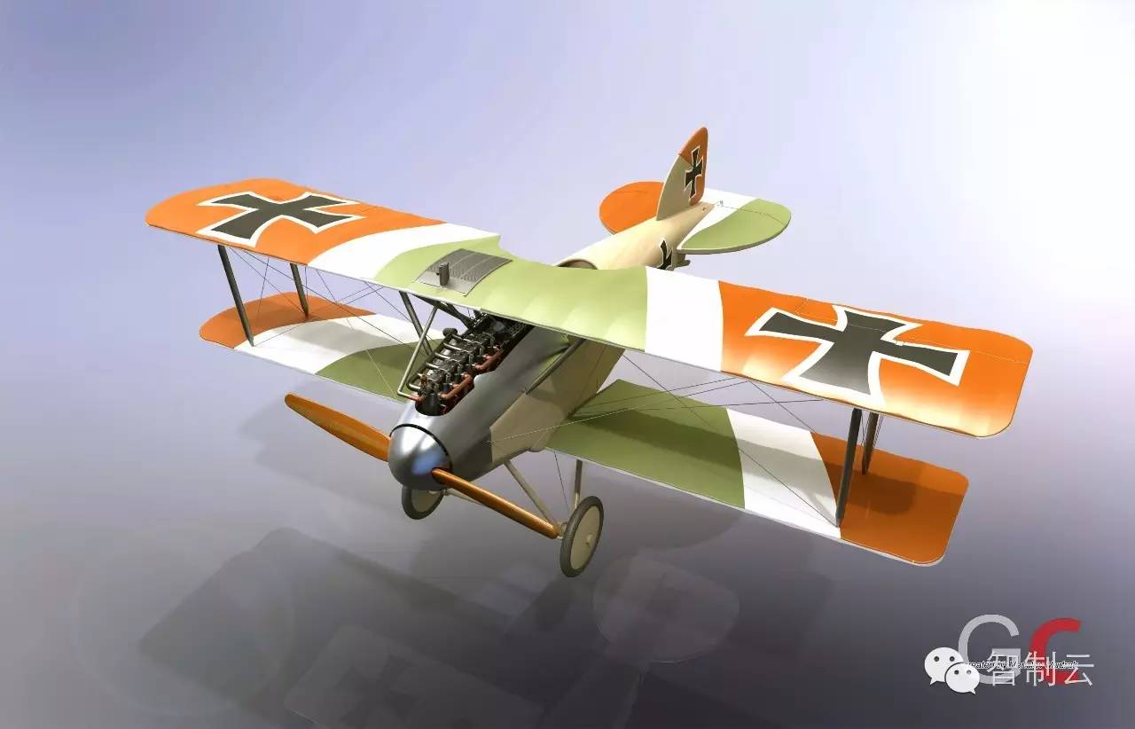 【飞行模型】一战德国战斗机Albatros D.II三维建模图纸 solidworks设计