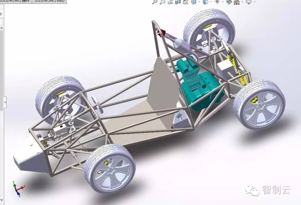 【卡丁赛车】FSAE sr500卡丁赛车三维建模图纸 IGS格式