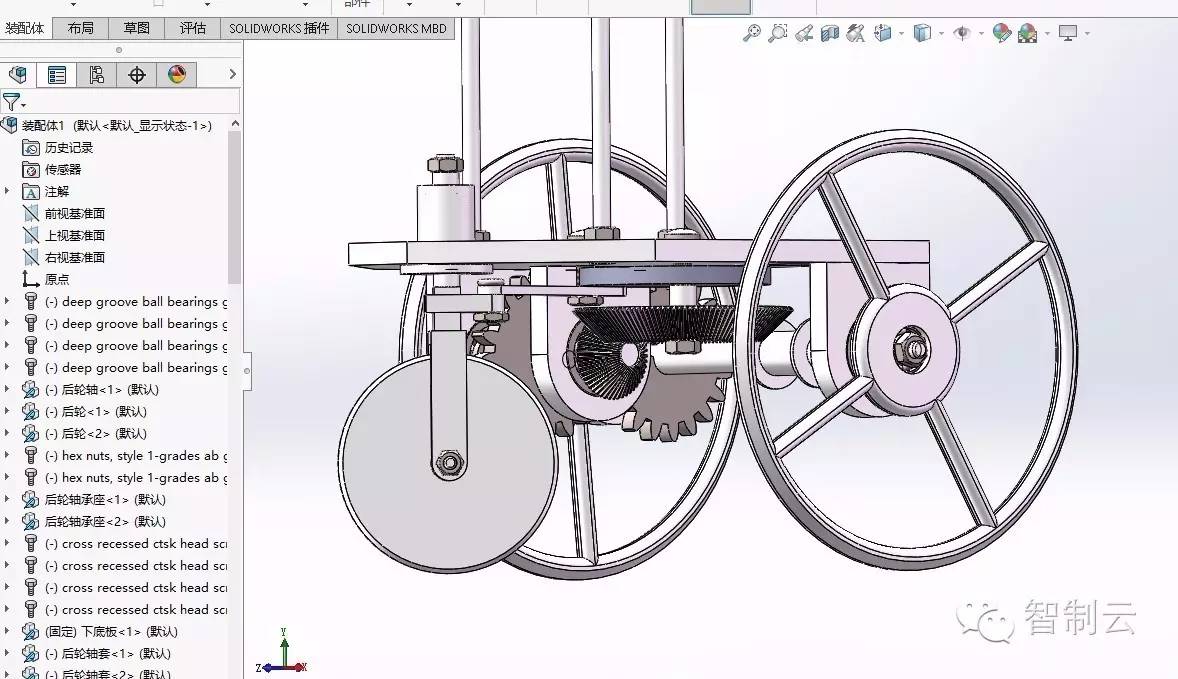 【其他车型】8字形无碳小车（凸轮实现）三维建模图纸 solidworks设计