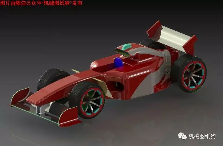 【卡丁赛车】简易玩具F1赛车外型模型3D建模图纸 Solidworks设计 附STEP IGS