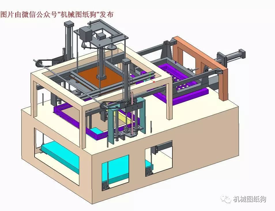 【非标数模】吸塑机结构3D模型 step格式