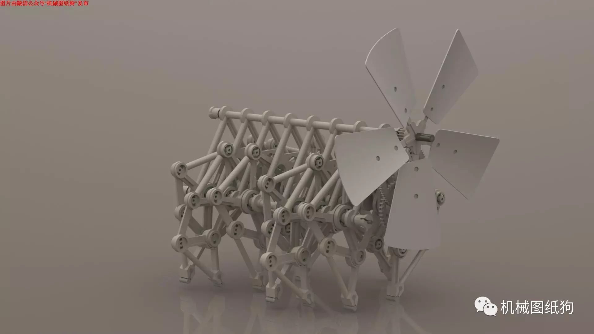 【生活艺术】风力仿生兽Strandbeest三维建模图纸 STEP IGS格式