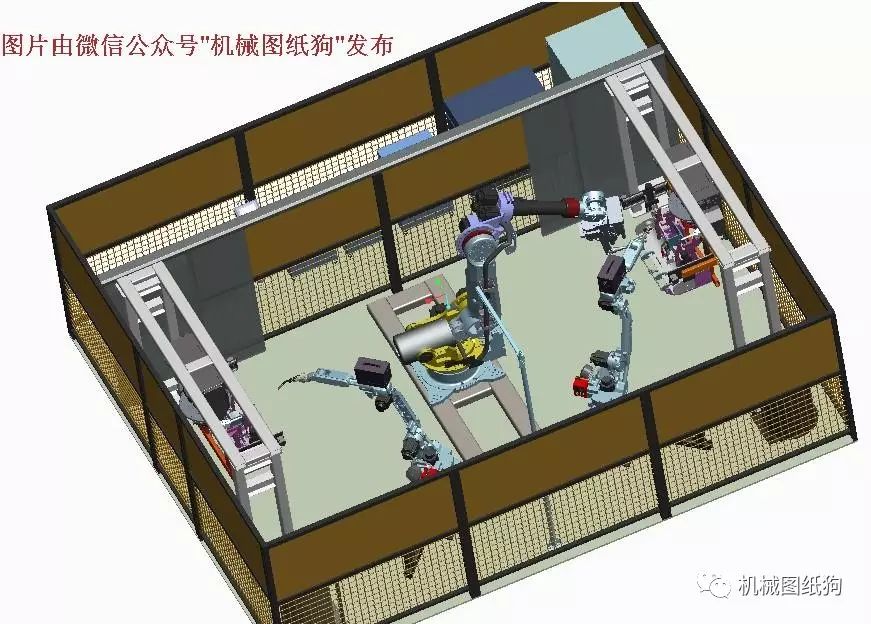 【非标数模*众】安川机器人焊接工作站3D模型图纸 ProE设计