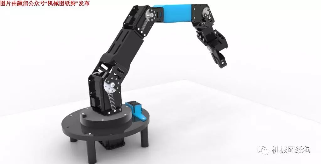 【机器人】简易五自由度机械手3D建模图纸 Solidworks设计