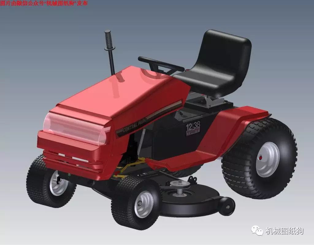 【农业机械】骑行割草机三维建模图纸 Inventor设计 附STP格式