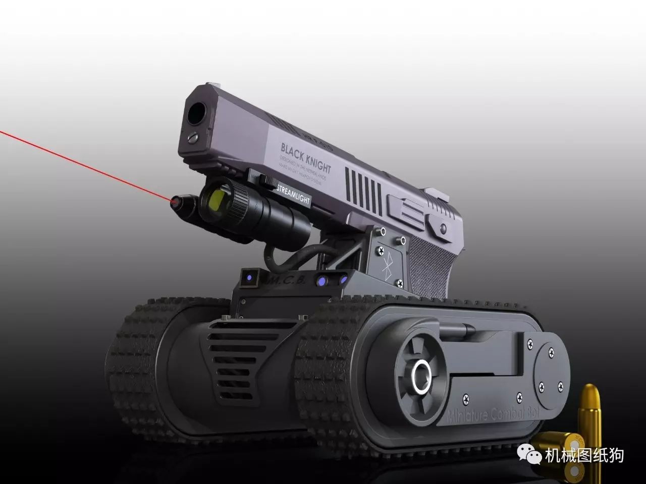 【武器模型】玩具坦克GUN模型3D图纸 Solidworks设计