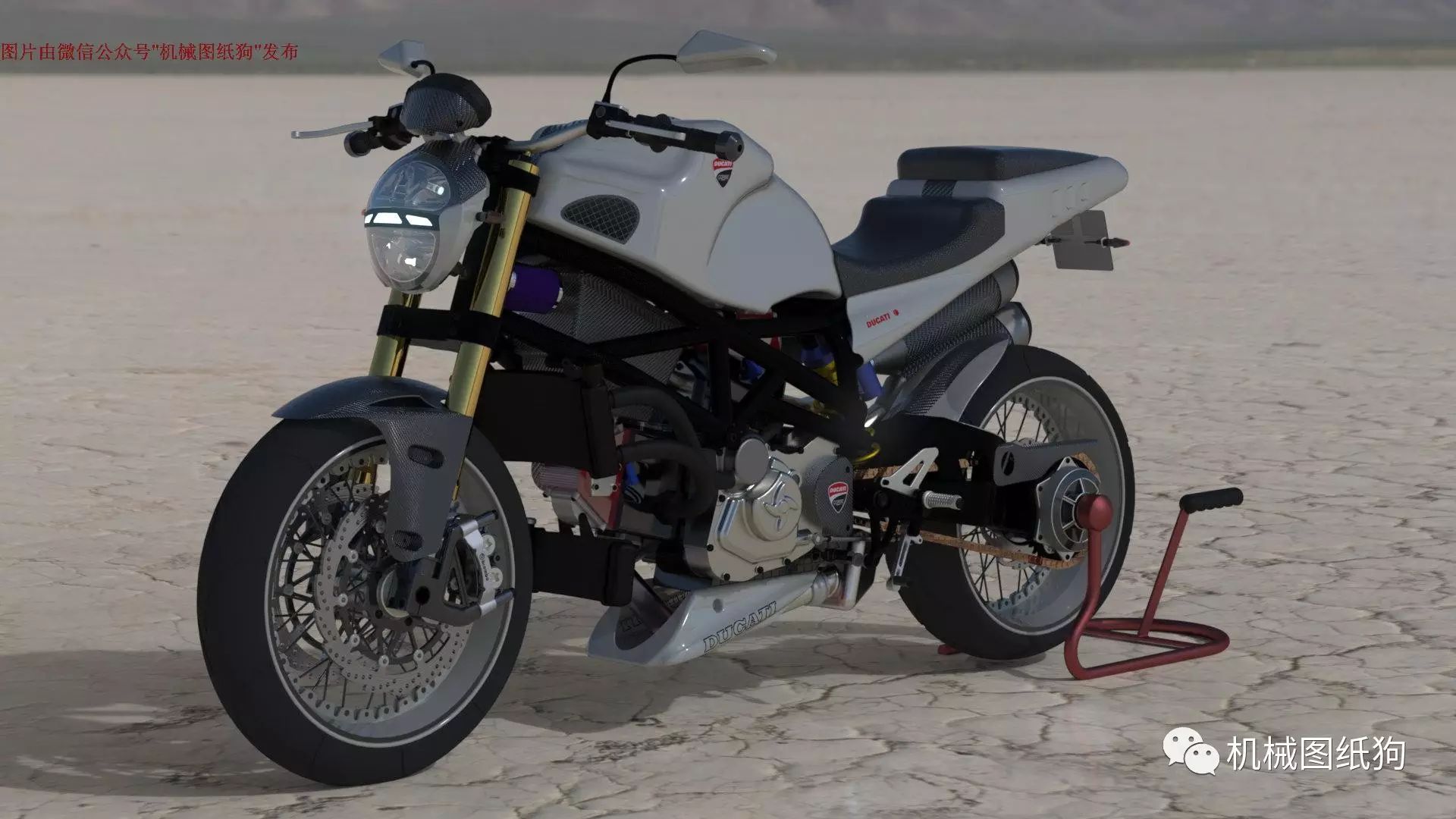 【其他车型】杜卡迪Ducati RS摩托车模型3D图纸 Solidworks设计 附STEP格式