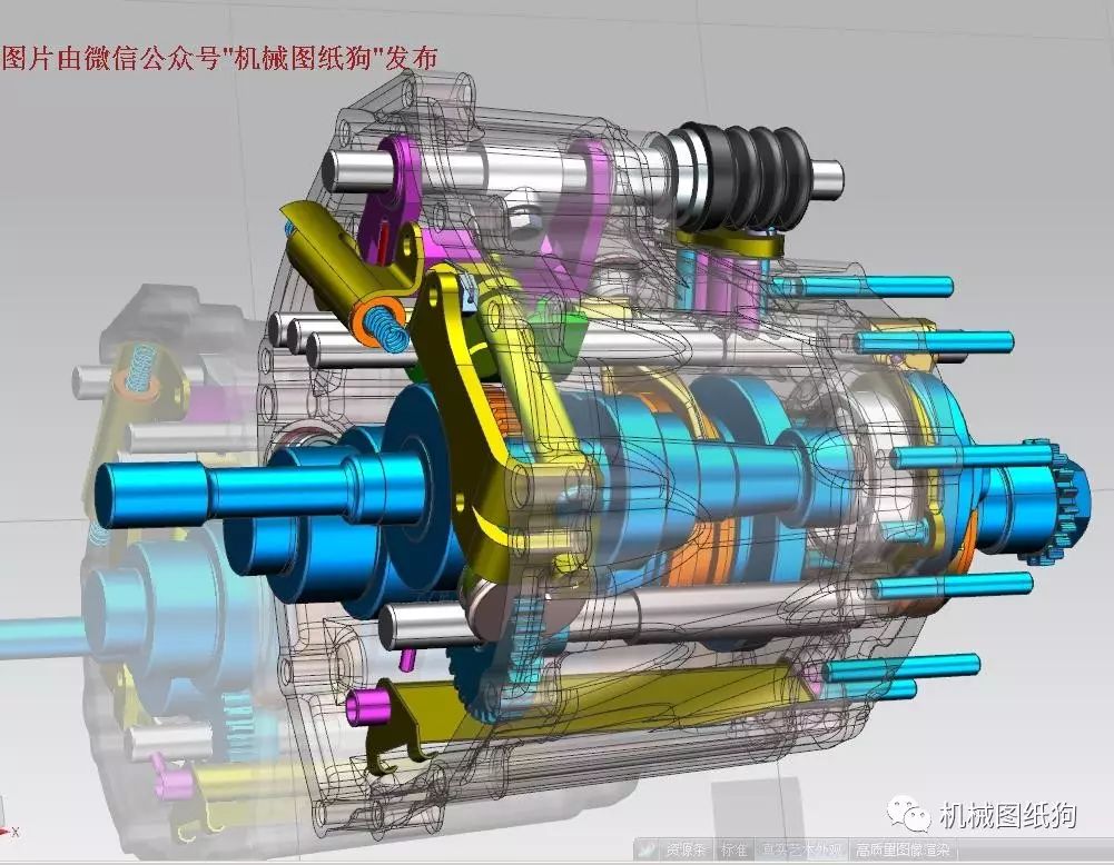 【差减变速器】4档手自一体变速箱3D模型 UG(NX)设计 附STP格式