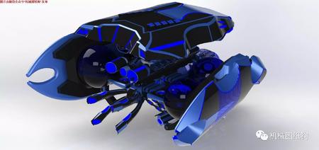 【飞行模型】Behemoth Ark Mark II科幻飞行器3D图纸 SOLIDWORKS设计