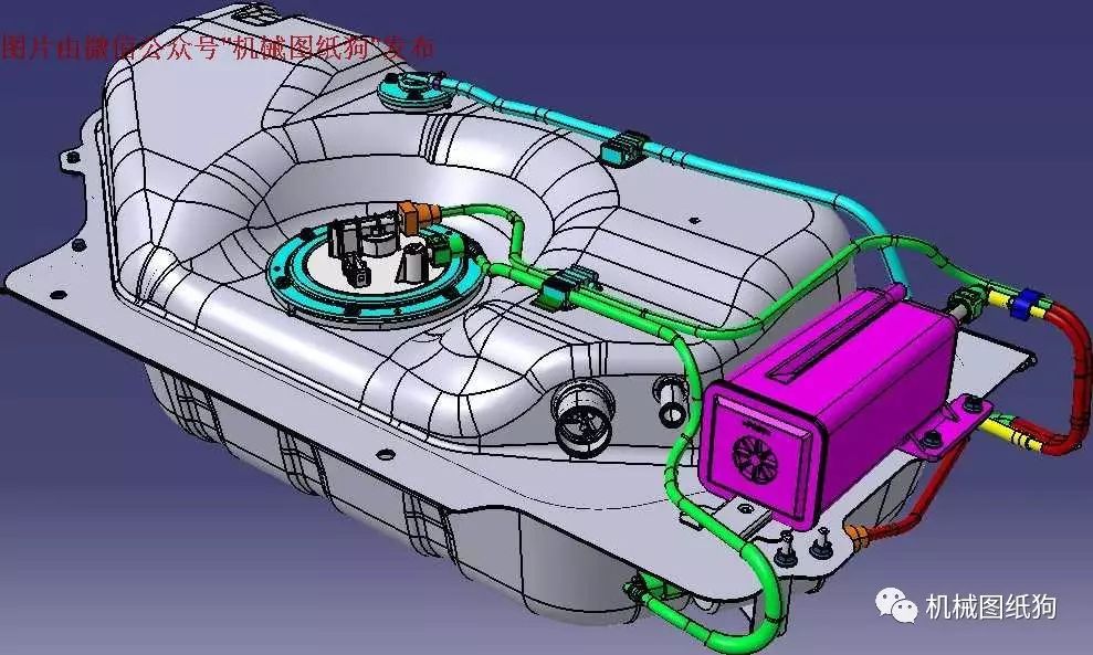 【汽车轿车】燃料箱（油箱）3D模型 Catia设计