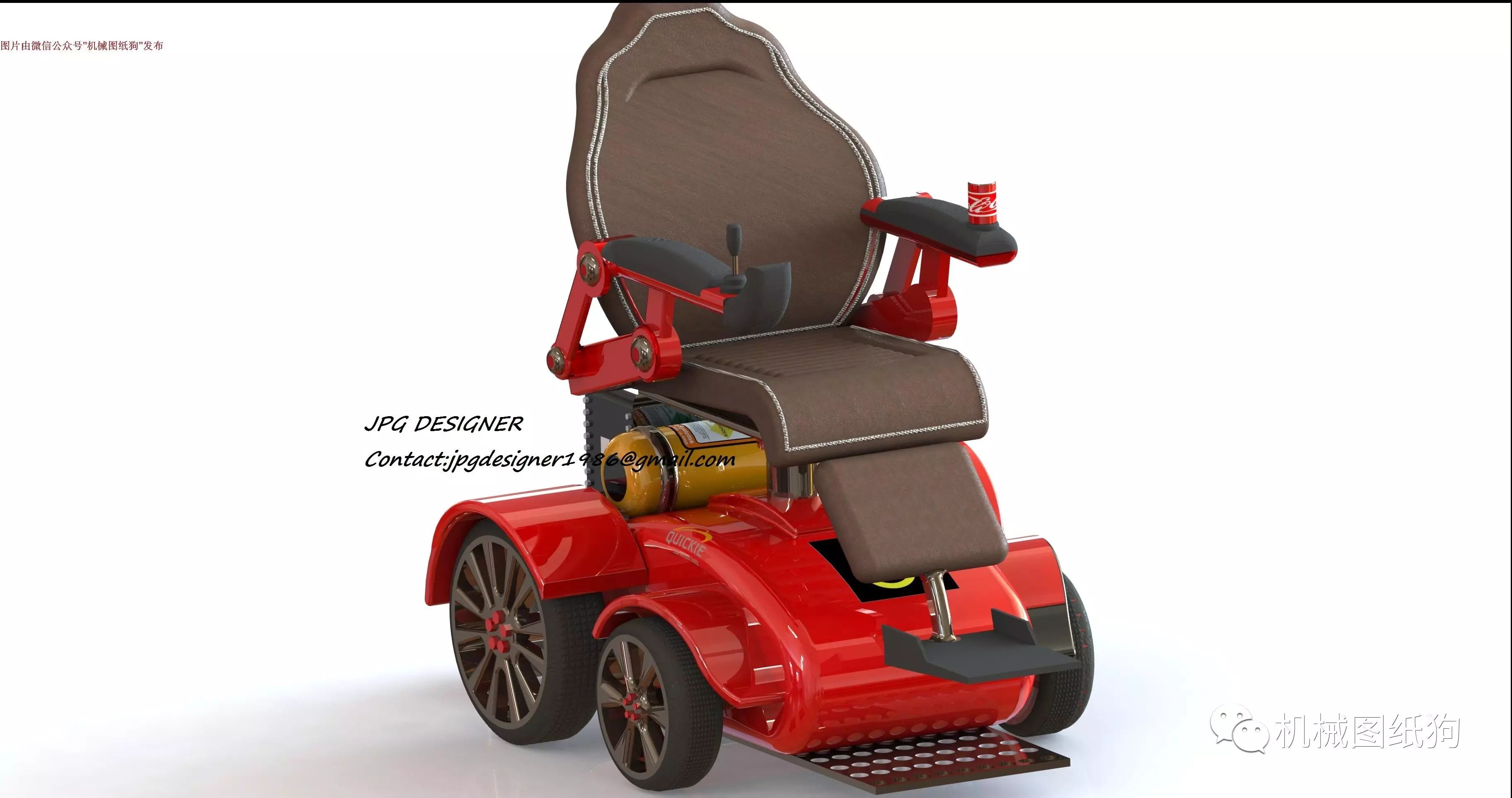 【医疗器械】电动遥控轮椅造型三维建模图纸 SOLIDWORKS设计