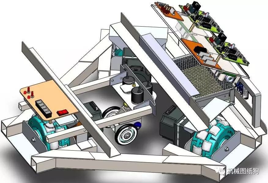 【机器人】全方位移动机器人SW模型3D图纸 Solidworks设计