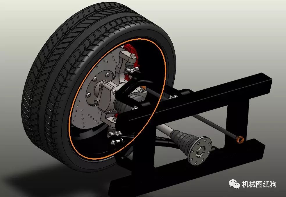 【汽车轿车】汽车双横臂式悬架3D模型 Solidworks设计 附x_t格式