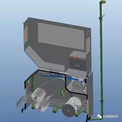 【工程机械】水带洗涤机(消防水带清洗机)内部结构3D模型 ProE设计水