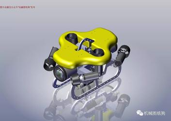 【机器人】ROV龟型水下机器人造型三维建模图纸 STEP OBJ等格式