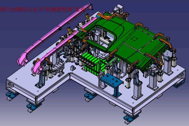 【工程机械】卡车驾驶室车门焊接夹具设计3D模型图纸 Catia设计