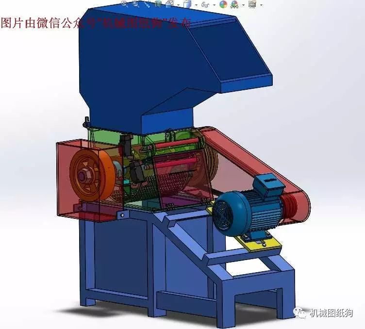 【非标数模】塑料破碎机（塑料粉碎机）3D模型图纸 Solidworks设计