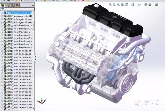 【发动机电机】3.2T V6汽车发动机三维建模图纸 Solidworks设计