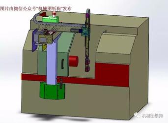 【机器人】车床送料机械手三维建模图纸 solidworks设计 附STEP格式