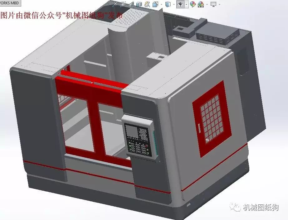 【工程机械*众】850L立式加工中心外护罩3D图纸 SOLIDWORKS设计 附平面图