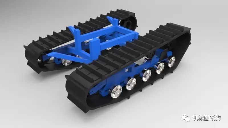 【其他车型】履带车底盘设计图纸 SolidWorks建模 附STP格式