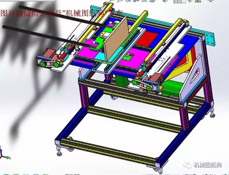 【非标数模】结构复杂的多轴传动(大型搬运装置)3D图纸 solidworks设计 附STP