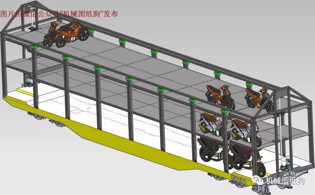 【工程机械】运货火车车皮3D模型图纸 UG(NX)设计